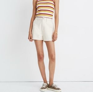 Madewell, camp shorts in natural seeded herringbon